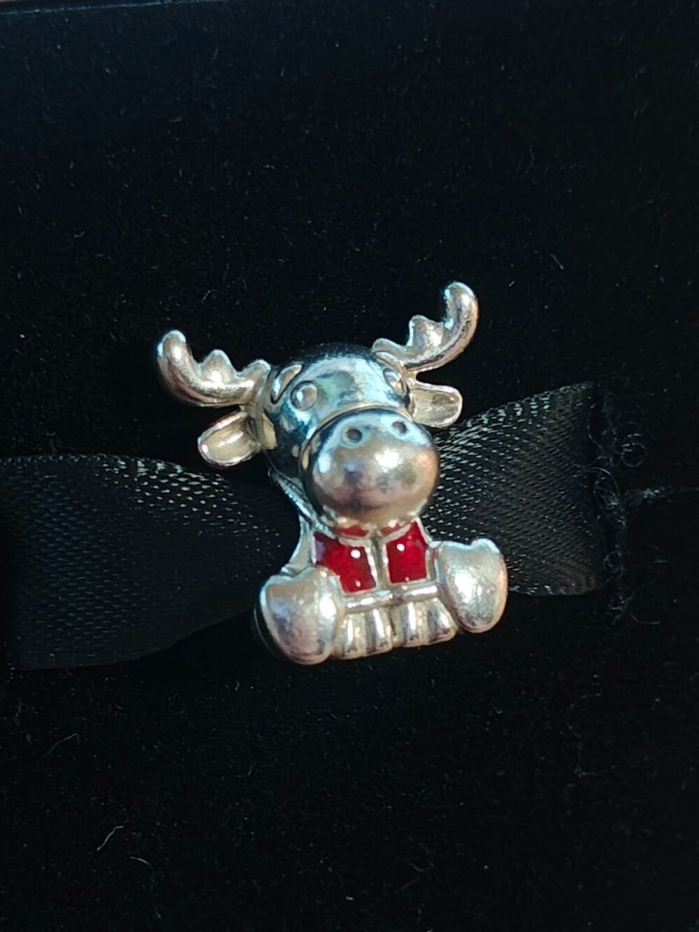Authentic Pandora Retired Canada Moose Charm 798931C01 Sterling Maple Leaf